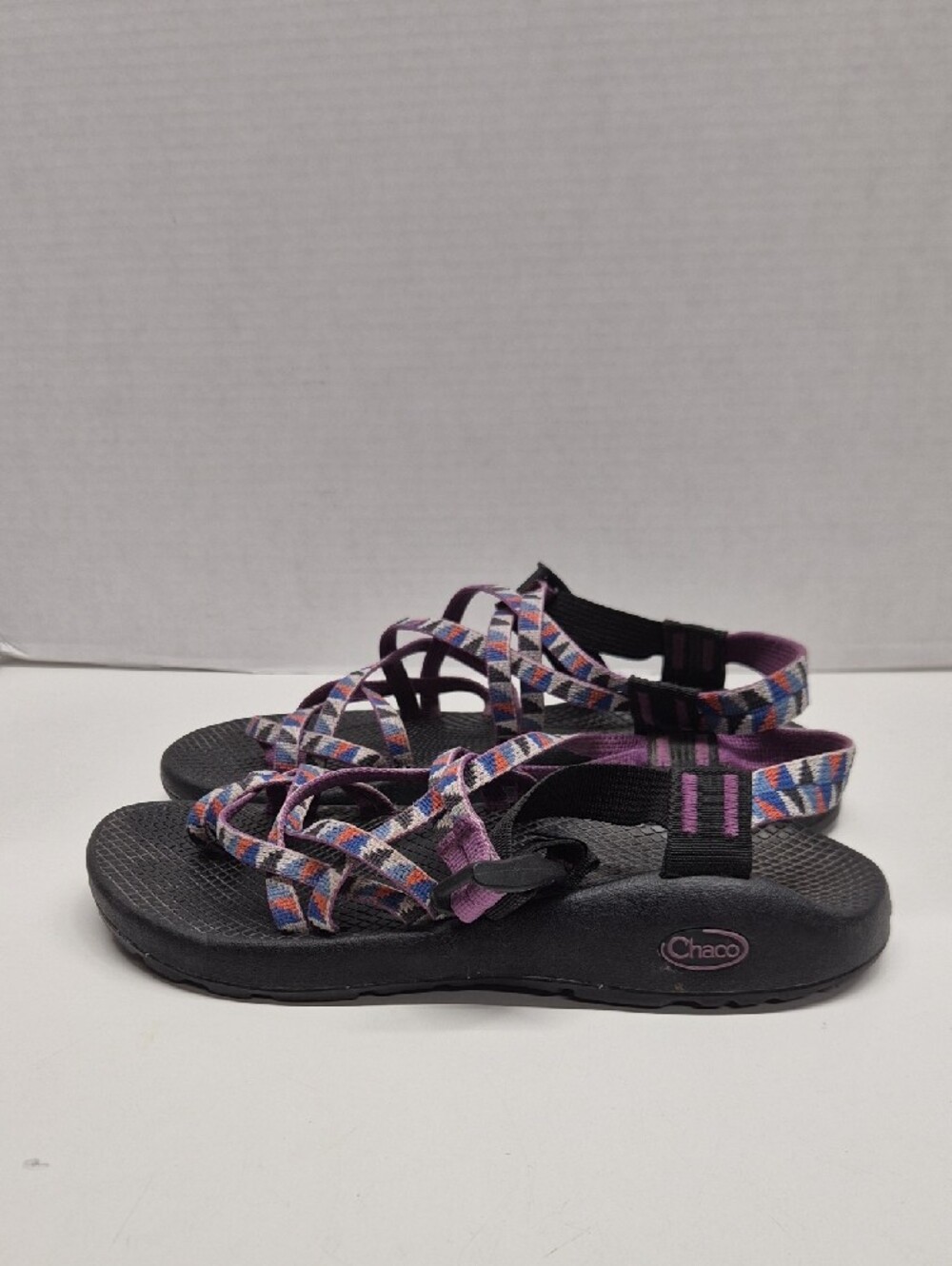 Chaco ZX 2 Classic Sandals Sport Toe Loop Strappy Shoes Geometric Purple Women 9